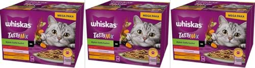 Whiskas Tasty Mix Chef´s Choice Katzenfutter nass in Sauce 72 Portionsbeuteln à 85g (3-er Pack)