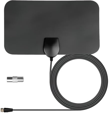 TV Aerial Indoor, 9FT HD 4K Digital TV Antenna Indoor Aerial Amplified with 200+ Miles Long Range Reception Coaxial Cable for Freeview TV Support 4K 1080P Local HD and Other Resolutions Channel