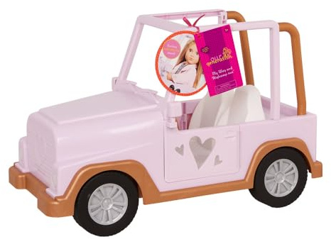 Our Generation My Way & Highways 4x4 Puppenfahrzeug mit Rädern, Truck | Geländewagen für die meisten 46-cm-Puppen mit beweglichem Lenkrad, Türen zum Öffnen und Platz für 2 Puppen, Truck, 3+ Jahre