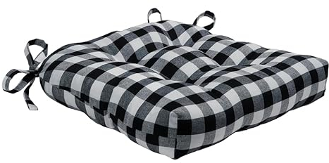 Generisch VcJta Klassisches Gingham-Karo-Kissen-Set – 6-teiliges Kissen im Landhaus-Stil für gemütliche Küche, Esszimmer (Schwarz/Weiß)