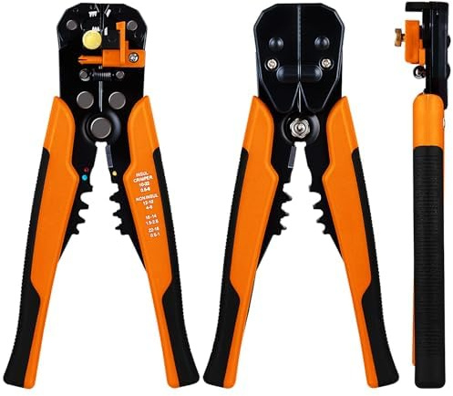 ATEK 3 in 1 Wire Stripper, Automatic Wire Stripper with Spring Loaded Handles, Self-Adjustable Stripping Wire Cutter Pliers 10-22 AWG for Electricians, Circuit & Distribution Box Repair – Multicolor