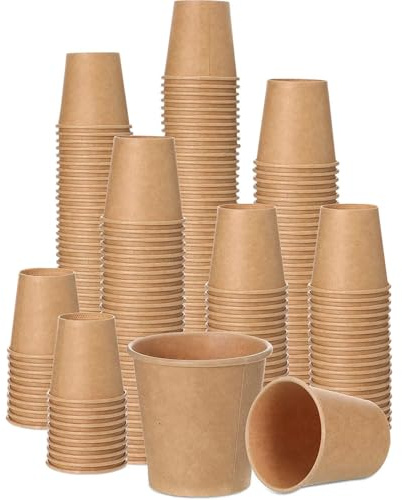 KUIZHEN 100 Stück Kraftpapierbecher, 100ml Kaffee Becher, 4oz Pappbecher Kaffee, Biologisch Abbaubare Glühweinbecher für Kaffee, Tee und Erfrischungsgetränke