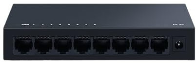 Hookurity Switch Ethernet aziendali Switch Ethernet Gigabit a 8 Porte Hub Splitter Internet RJ45 LAN 1000Mbps Switcher di Rete 5V2A Metallo Larghezza di Banda 10Gbps