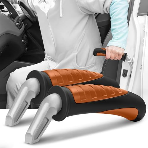 NINEMAX Einstiegshilfe Auto Senioren, Ausstiegshilfe Auto Ältere Menschen | Haltegriff Grip Helfer Autogriff Zum Aussteigen Mobilitätshilfe, 2 Stück(Schwarz i Orange)