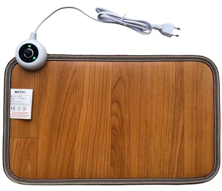 MEIRRAI Fußwärmer, Beheizte Bodenmatte für Fuß Fussboden mit Fußschalter, 4 Heizstufen, Kohlenstoffkristall Fusswärmer Heizkissen für Zuhause Büro