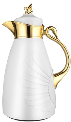 Carafe À Café Thermique Pichet Isotherme 1l Avec Buse, Doublure En Verre, Cafetière En Acier Inoxydable Pour Le Thé, Le Café, L'eau, Poignée En Forme De Cygne