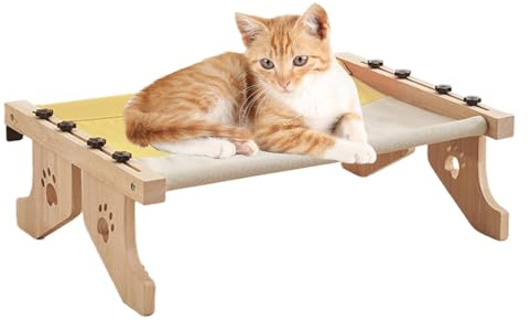 Appendiabiti per gatti per davanzale della finestra,Appendiabiti per gatti da interno,Mensola in legno per davanzale della finestra per gatti - Lettino da riposo regolabile per gatti, sedile per letto