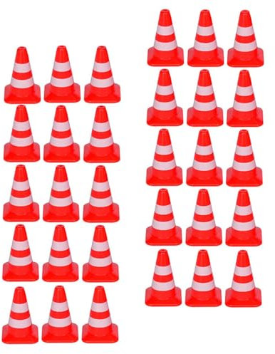 Ieron Paquete de 30 Mini pilones Conos de tráfico en Miniatura Conos de Advertencia Conos de señalización Conos de Barrera de Carretera modelismo Entrenamiento de fútbol Marcadores de Seguridad Vial