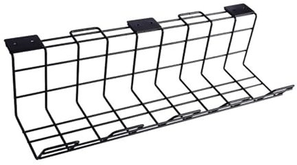 KVZJITSX Kabelkorb Unter Schreibtisch Kabelmanagement-Tablett unter dem Schreibtisch mit Schrauben, Rack-Kabeltablett-Korb for die Kabelverwaltung in der Heimküche FüR Kabel(Black)