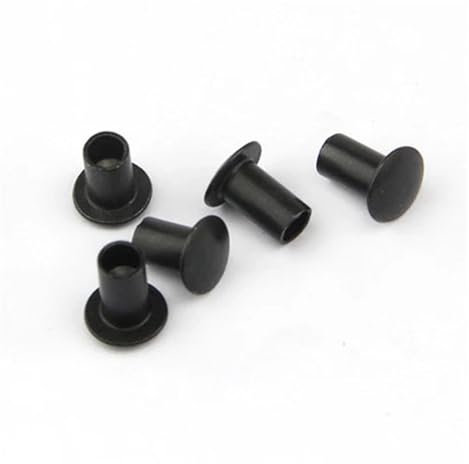 50 Uds M3 remache de hierro cabeza Semicircular plana grande remaches medio huecos negro(M3x7mm (50Pcs))
