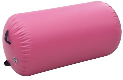Xichuzi Aufblasbare Gymnastik-Rolle mit Pumpe, Turnen Zubehör, Aufblasbare Rolle, 120x90 cm PVC Rosa