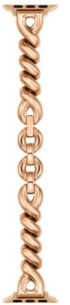 kate spade new york Designer Interchangeable Stainless Steel Band Compatible with Your 38/40/41mm Apple Watch Series 9/8/7/6/5/4/3/2/1/SE, Rose Gold Twist, One Size, Apple Band Stainless