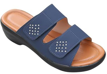 RLEHJN Sandales Femmes Orthopédique Compensées Sandale Confortable De Plage Pantoufles Femme Ete Respirantes Semelles Épaisses Anti-Dérapant Chaussures Bohemia Sandals À Scratch Solde