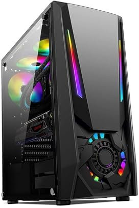 Boîtier D'ordinateur Moyen Tour ATX, M-ATX, MINI-ITX, Panneau Latéral En Verre Trempé, 1 USB 3.0, 2 USB 2.0, Prend En Charge Le Refroidissement Par Eau Et Peut Être Installé Avec 6 Ventilateurs(Black)