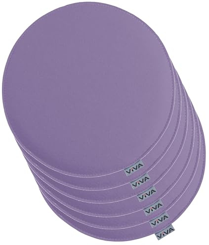 Brandsseller Sitzkissen Filz Rund 6er Set – Ø 35 cm in Lila – Stuhlkissen aus Filz für Innen & Außen – robuste Sitzauflagen für Stühle, Esszimmer, Garten & Balkon