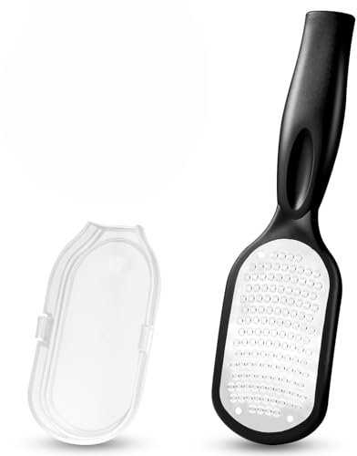 Foot File Callus Remover with Dead Skin Catcher, Foot Rasp Foot File and Callus Remover, Pedicure Tool for Cracked Heel Treatment, Feet Hard Skin Remover, Foot Scraper, Wet & Dry Use Feet Rasp