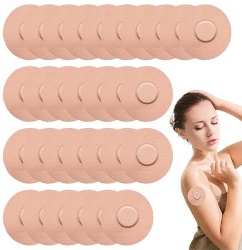 30 Pièces Protection Capteur Freestyle Libr 2 et 3, Patchs Transparents Hypoallergéniques, Adhésifs Respirants Sans Colle au Centre