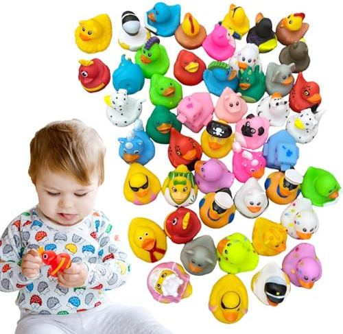 Patitos De Goma - Suave, Juguetes Flotantes, 25 Unidades, Pack Colorido | Regalos Creativos para Fiestas Infantiles, Accesorios De Baño Seguros, Juguetes para Diversión De Bebés Y Niños