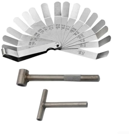 Set di strumenti di misurazione per motori di moto, chiave di regolazione valvola e spessimetro in acciaio inox (B)