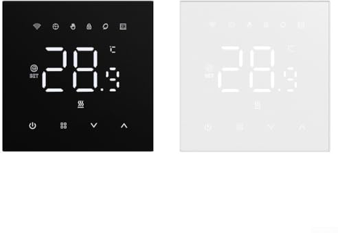 HEBEOT Thermostat intelligent sans fil pour chaudières électriques et chauffe-eau avec sécurité enfant et rétroéclairage personnalisable (chauffage électrique)