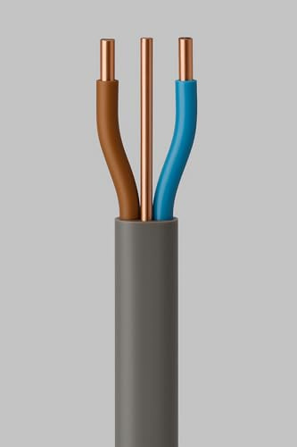Twin and Earth Electrical Cable 6242Y | Flat Grey PVC Insulated | Various Sizes and Lengths | BASEC Approved (1.5MM, 5M)