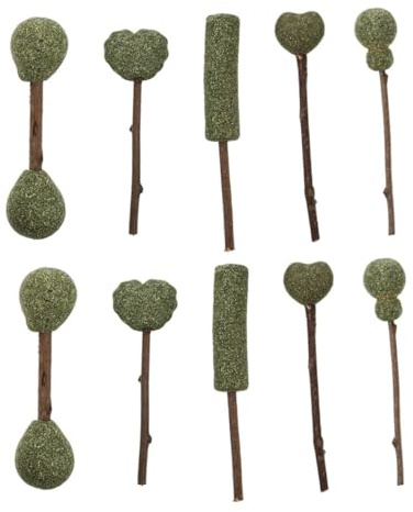 GRIRIW 10Pcs Catnip Lollipop Sticks Natural Dental Care for Cats and Kittens Teeth Cleaning Snack Treats Mixed Styles for Play and Boredom Relief