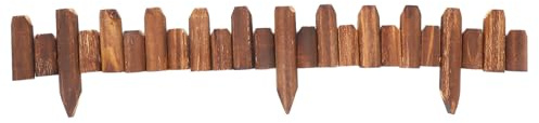 Milisten Clôture en Bois Imputrescible pour Jardin et Pelouse, Bordure de Jardin 10-15 CM X 120 CM, Protection Oiseaux et Petits Animaux, Délimitation Paysagère Extérieure