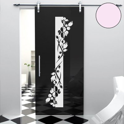 A443 Tür-/Wandtattoo Blumen Banner 180cm x 54cm hellrosa (erh. in 40 Farben und 7 Größen)