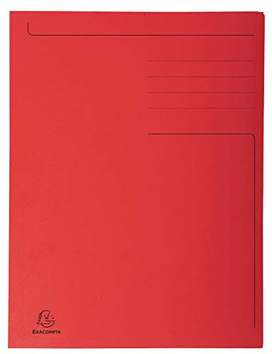 Exacompta 448003E 50er Pack Einschlagmappen Forever mit 3 Innenklappen aus Recyclingkarton für DIN A4 Rot Juris-Mappe Sammelmappe Dokumentenmappe Aufbewahrungsmappe
