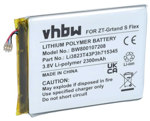 vhbw Akku kompatibel mit ZTE MF920 | Grand S Flex, MF920A, MF910 4G LTE, MF910S, MF910 Handy Smartphone Telefon (2300 mAh, 3,8 V, Li-Polymer)