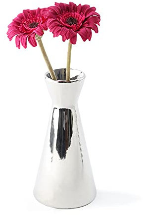 Holst Porzellan VX 2224 Blumenvase 18 cm X-Form Silber, Silber, 9.5 x 9.5 x 18.5 cm