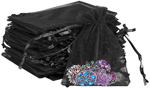 Boshen Organza-Geschenkbeutel, transparent, Netzstoff, für Schmuck, Hochzeit, Party, Weihnachten, 7,6 x 10,2 x 15,2 cm, 12,7 x 17,8 cm, 100 Stück