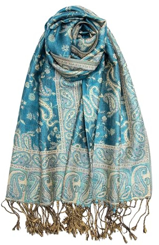 Achillea Pashmina damhalsduk, Blågrön 2, 28W x 76L