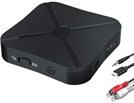 LEOP Bluetooth 5.0 Audio Transmitter Receiver, 2 in 1 Bluetooth Wireless Audio Adapter Suitable for PC, TV, Headphones, Soundbar, Car TV Loudspeaker, MP3, Home Stereo System