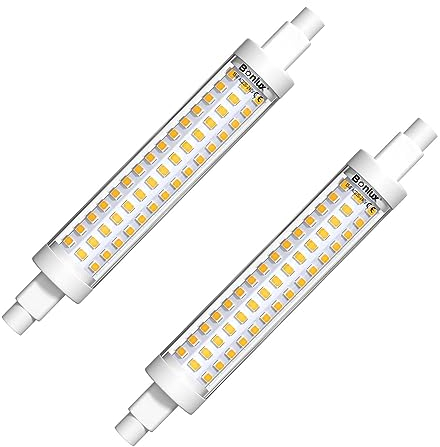Bonlux R7s LED Lampe Birne 118mm 15W Glühbirne Warmweiß Leuchtmittel 3000K J118 Doppelsokel Linear Tube Licht 360° Abstrahlwinkel Ersetzt to 150W Halogenstab Lampe 220-240V (2 Stück, Nicht Dimmbar)
