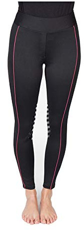 PFIFF 102846 Larissa kvinnor barn ridleggings med knägrepp, 44 storlek, svart