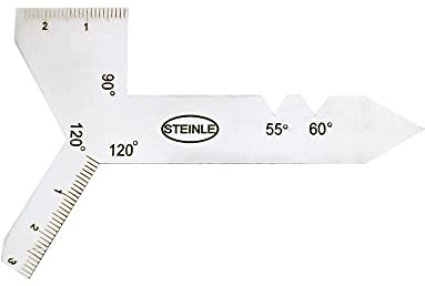 STEINLE 4109 Spiralbohrer-Schleiflehre, Gewindestahllehre, Vierkant- und Sechskantwinkel 55°, 60°, 118°, und 120° für Bohrerdurchmesser bis 60 mm