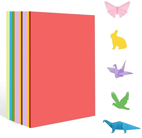 200 Blatt Bunte Origami Papier, A4 Faltpapier 70 g/m² Tonpapier Zweiseitig Bastelpapier Doppelseitig Farbig Papier für DIY Kunst Handwerk, Papierblumen und Bastelprojekte,20 Farben Folding craft paper