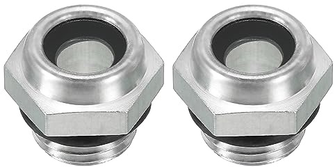 PATIKIL Aria Compressore Olio Mirino Vetro, 2pz G 1/4 Maschio Filettatura Alluminio Lega Olio Liquido Livello Indicatore Aria Compressore Parti con O-ring