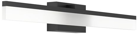 EGLO LED Wandleuchte Palmital, minimalistische Bad-Spiegellampe | Wandlampe aus schwarzem Metall und satiniertem Kunststoff, Lampe für Badezimmer und Flur, warmweiß, IP44