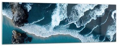 Panorama Bilder auf Glas 160x50cm Glasbild Cliff Meer Natur Groß XXL Wanddeko Bild im Glas Schlafzimmer Küche Wandbilder Dekoration Wohnzimmer Modern Wall Decor Wand Kunstdruck Art GAB160x50-6004