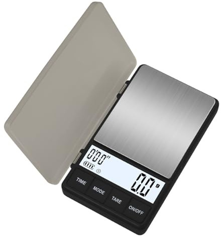 Kleine Taschen-Kaffeewaage mit Tara-Funktion Espresso-Kaffeewaage Mit Timer Tropfkaffeewaage 1000g/0,1g Digitale küchenwaage für Pulver, Kräuter, Schmuck, Lebensmittel, Münzen (ohne Batterien)
