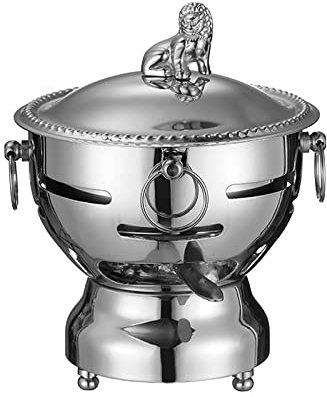 Olla de acero inoxidable 304 Shabu Shabu Shabu - Juego de ollas calientes de separación retro con alcohol, olla para servir con mango resistente al calor, 1 litro/cobre