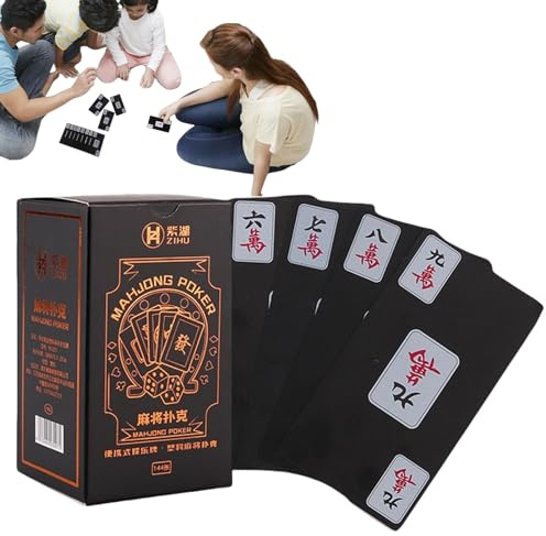 Chaies Mahjong spelkort, Mahjong spel | Mahjong Travel PVC Mahjong-kortspel - tyst vuxen Mahjong-spel, nybörjarbrädkort, för familjesammankomster,