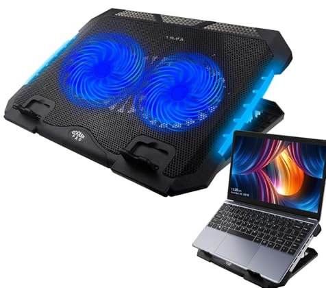Laptop-kyldyna, RGB laptop-kylare | Justerbart kylstativ för bärbar dator med 2 tysta fläktar, laptop-kylare med 2 USB-portar och telefonhållare för snabbkylning bärbar dator