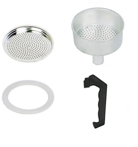 LVYXON Espresso Moka Pot Replacement Parts Set Handle Funnel Filter Gasket for 1-12 Cup Brewers, Coffee Maker Accessories Kit(1 Cup)