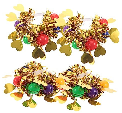 POPETPOP 4stücke Handgelenk Blumenarmbänder Mit Für Mädchen Und Cheerleading-accessoires Farbenfrohe Dekoration Für Aufführungen Und Partys