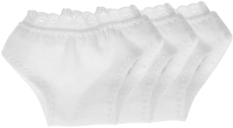 TOYANDONA Culottes Blanches sous-vêtements Délicats Lot de 3 pour Poupée en Tissu Respirant et Faciles à Habiller pour Poupée, Accessoires Vie Quotidienne et DIY