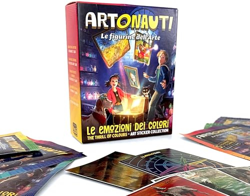 ARTONAUTI Le Emozioni dei Colori, Collezione di Figurine d'Arte, Box da 25 Pacchetti, 5 Figurine + 1 Card per Pacchetto