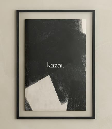 Kazai. Bilderrahmen 'Toke' | A2 / 40x50 / 40x60 | Design Holz-Bilderrahmen aus Berlin | Mit Passepartout und Doppelverglasung | Holz-Deko | Eiche, schwarz